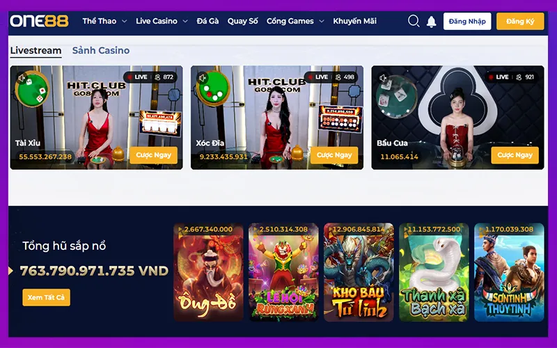Dealer casino ONE88 quay trực tiếp, trải nghiệm sòng bài online